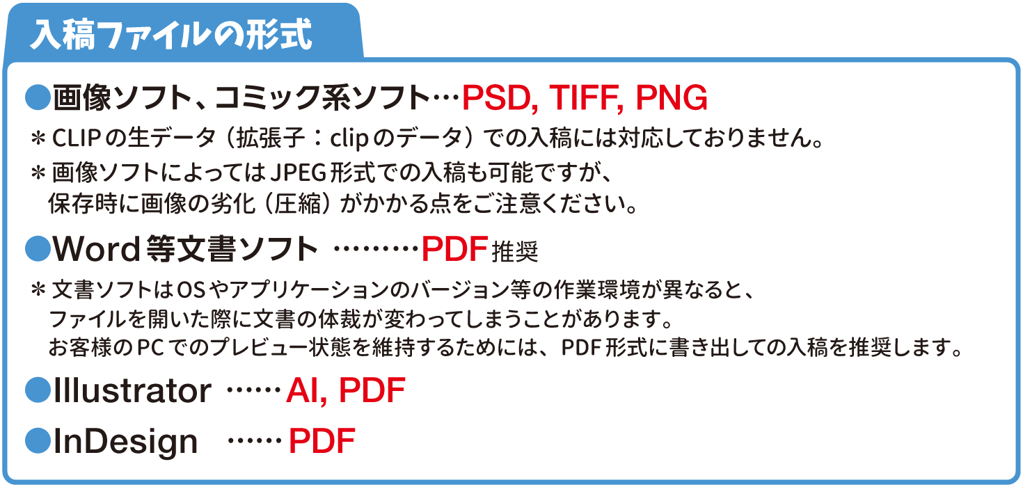 入稿ファイルの形式